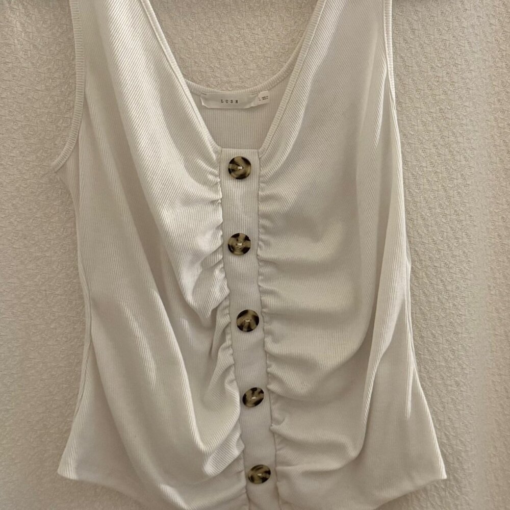 Lush off white tank. Size L NWOT - Picture 4 of 9